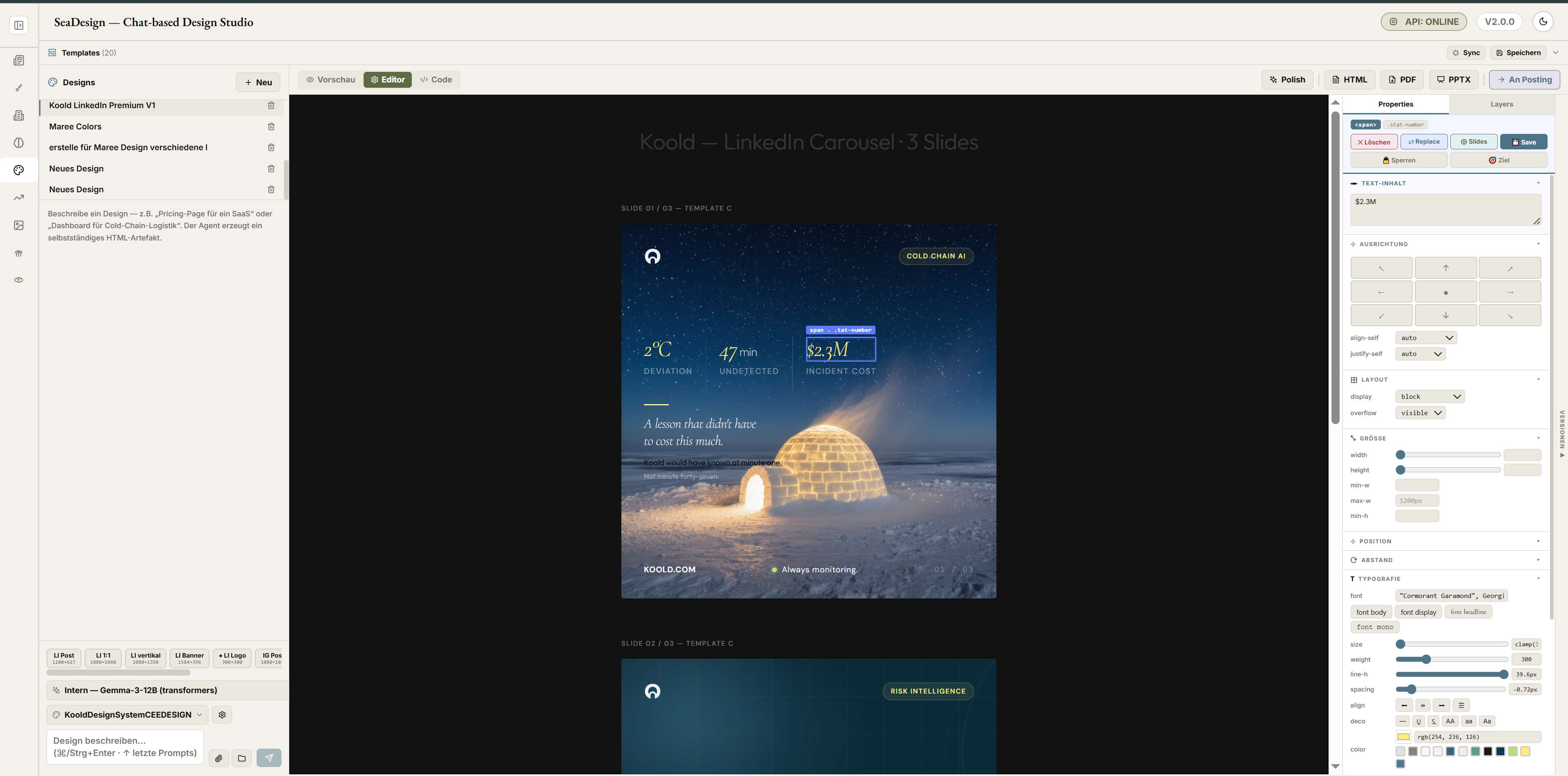 SeaDesign Interface