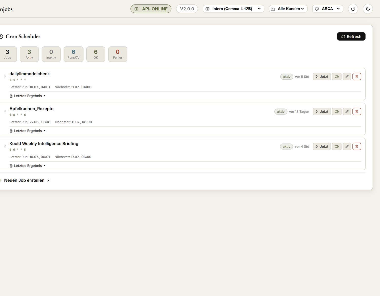 Cron scheduler